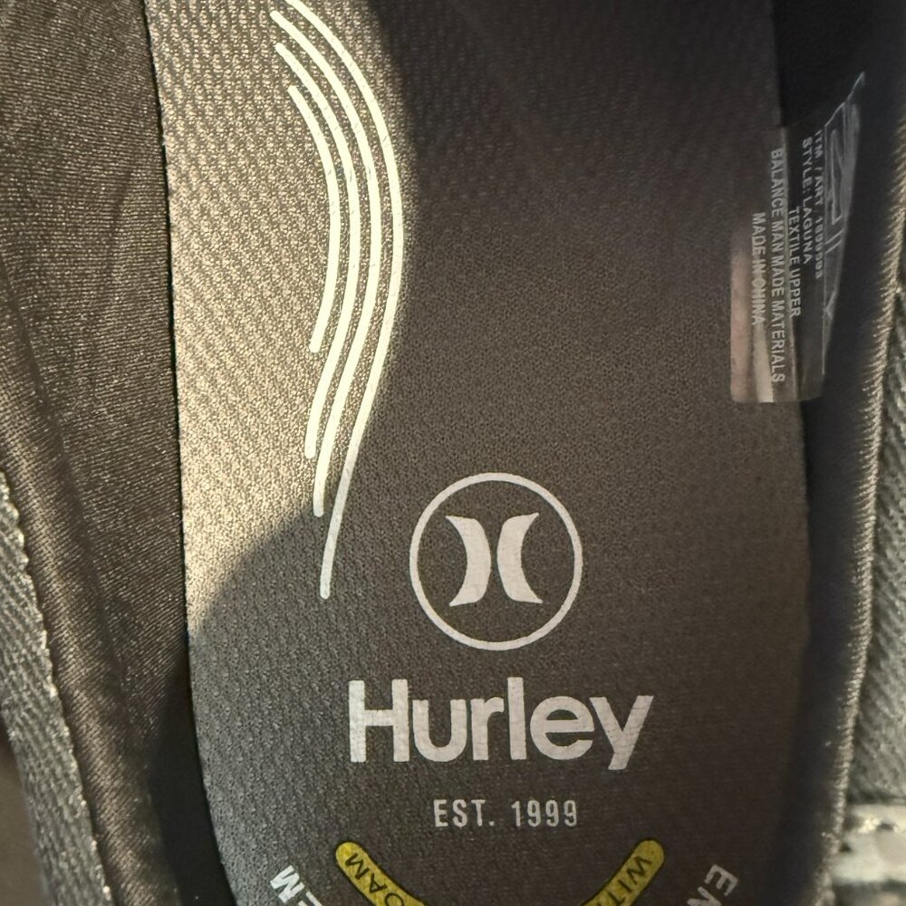 Men's US 8 Hurley Laguna Black Casual Shoes With Memory Foam Lightweight - Picture 4 of 8